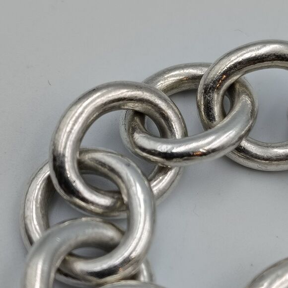 Tiffany & Co. Sterling Silver 925 Heart Clasp Bracelet 7.5" - Picture 10 of 14